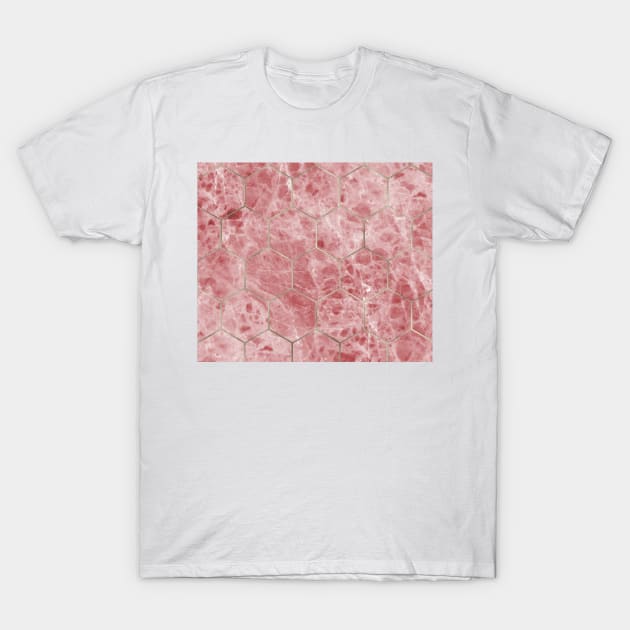 Rosa hexagons T-Shirt by marbleco